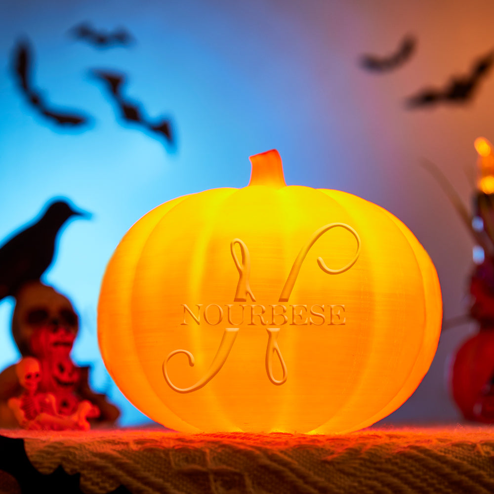 Personalized Halloween Pumpkin Light Custom Name Light Custom Light Up Jack-o-lantern Halloween Gift - N